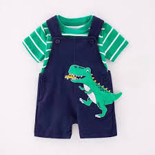 ست دوتیکه بیلر و تیشرت کارترز طرح سورمه ایی سبز دایناسور و ماشین .............................................19212