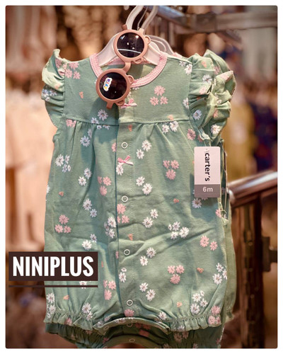 رامپرز نخی کارترز تمام چاپ گل سفیدصورتی ................................................13705