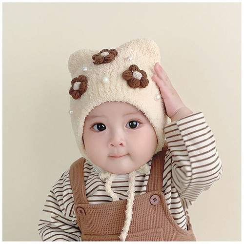 کلاه بوکله اعلا سه گل قهوه ایی.........18626