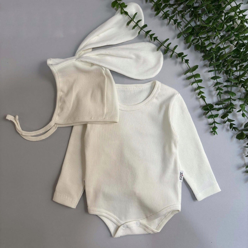 ست نوزادی کبریتی زیردکمه نوزادی کلاه خرگوشی نوزاد لباس نوزاد دخترانه بادی آستینبلند نوزادی ست دو تیکه نوزادی لباس راحتی نو