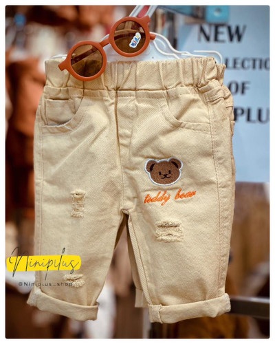 شلوار کتان بچگانه طرح تدی | مناسب ۶ ماه تا ۲/۵ سال .....کد 19128