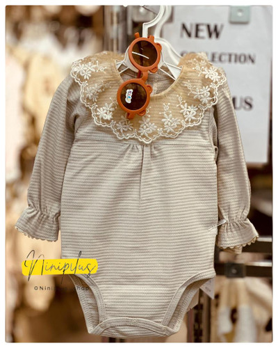 زیرسارافونی نخی مجلسی دخترانه مدل یقه گیپور | مناسب ۳ ماه تا ۳ سال....... 17478 (4612)