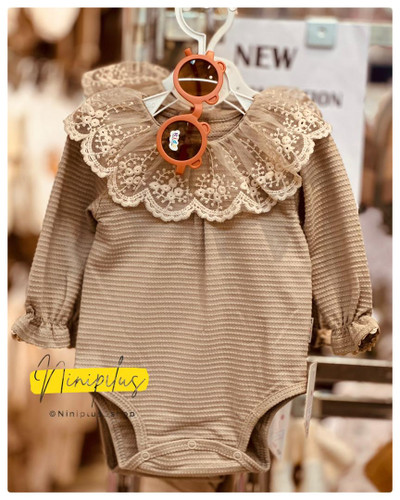 زیرسارافونی نخی مجلسی دخترانه مدل یقه گیپور | مناسب ۳ ماه تا ۳ سال....... 16025 (4586)