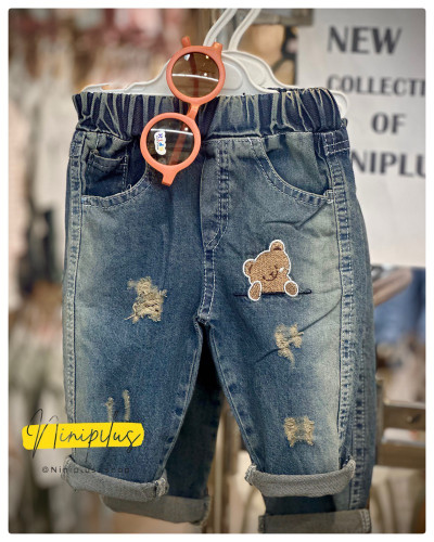 شلوار جین بچگانه طرح تدی | مناسب ۶ ماه تا ۲/۵ سال .....کد 18862