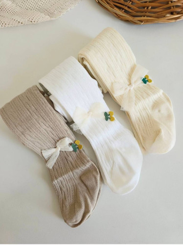 جوراب شلواری کبریتی طرح پاپیون و آلبالو ...............................19603