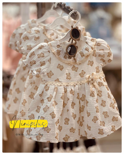 پیراهن دخترانه مجلسی موسلین با طرح تدی ........19455