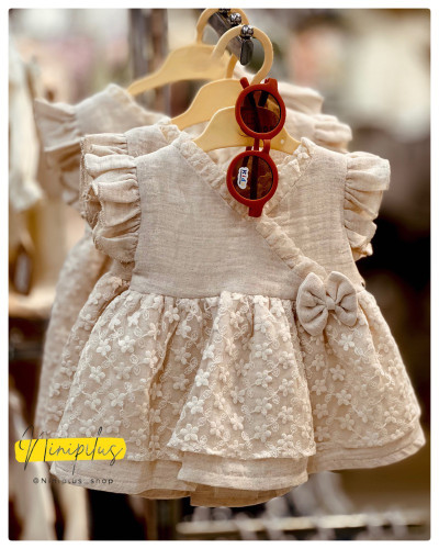 پیراهن دخترانه موسلین شکوفه نوزادی تا 18 ماه ......................... کد 20147