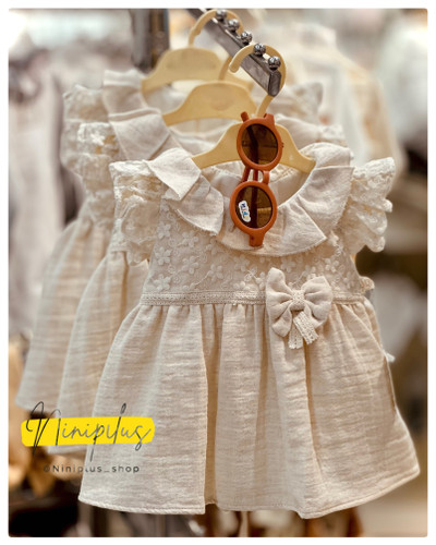 پیراهن دخترانه موسلین شکوفه نوزادی تا 18 ماه ......................... کد 18714