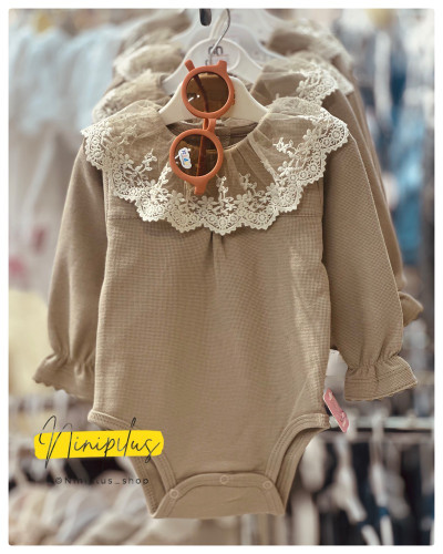 زیرسارافونی نخی مجلسی دخترانه مدل یقه گیپور | مناسب ۳ ماه تا ۳ سال....... 20162 (4639)