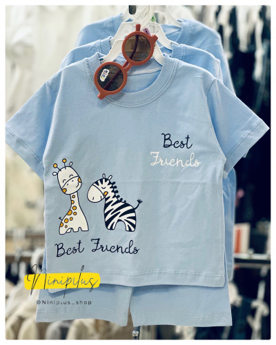 ست تیشرت شلوارک نخی زرافه ........................... 19711